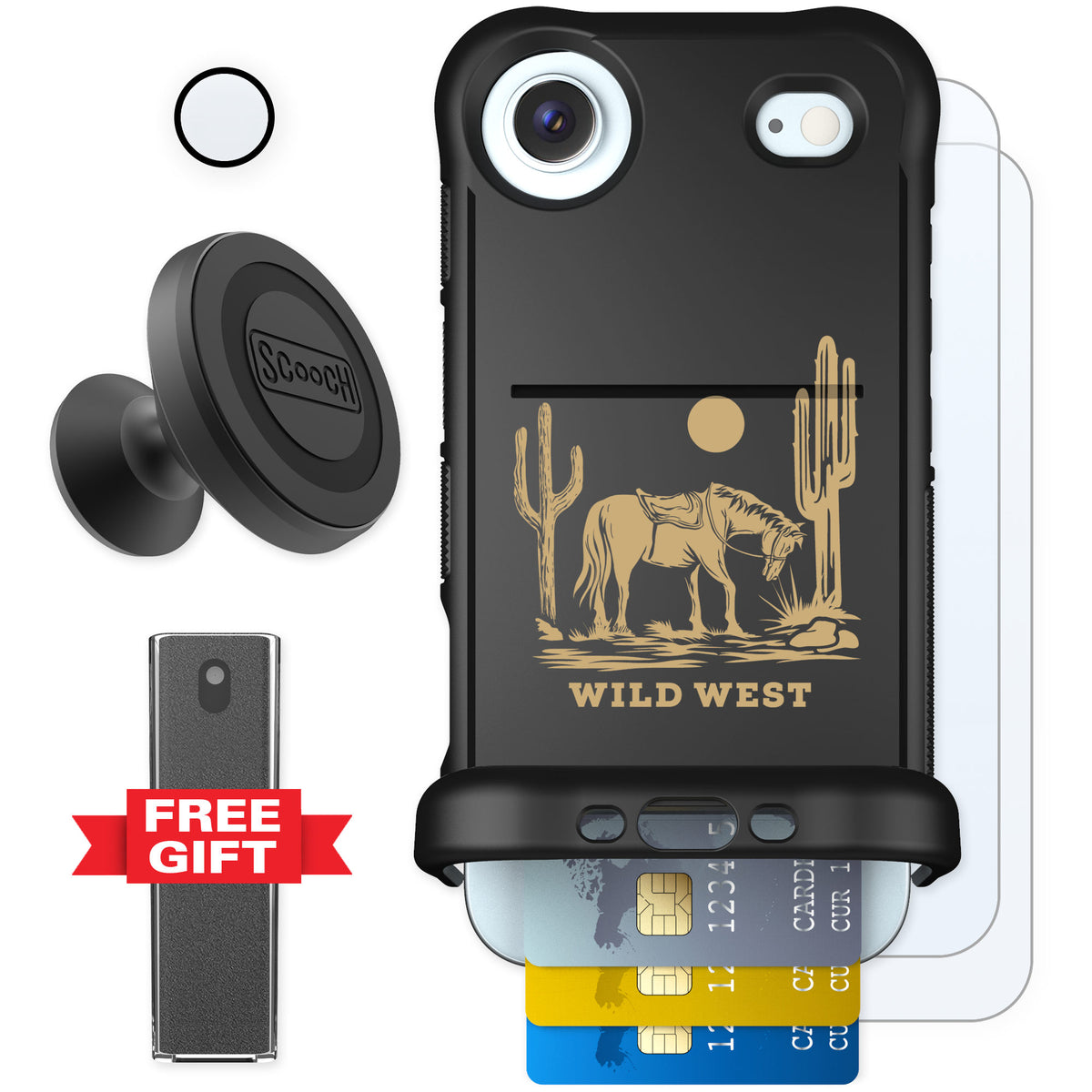 Scooch Wingmate Wild West for iPhone Air — Defender Bundle