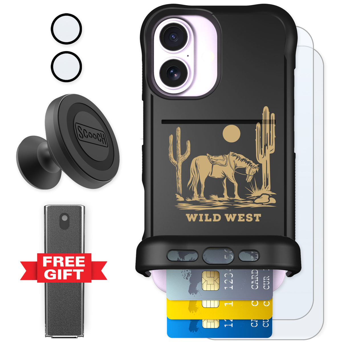 Scooch Wingmate Wild West for iPhone 17 — Defender Bundle