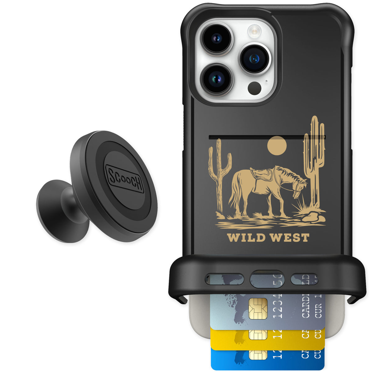 Scooch Wingmate Wild West for iPhone 15 Pro Max — Starter Bundle