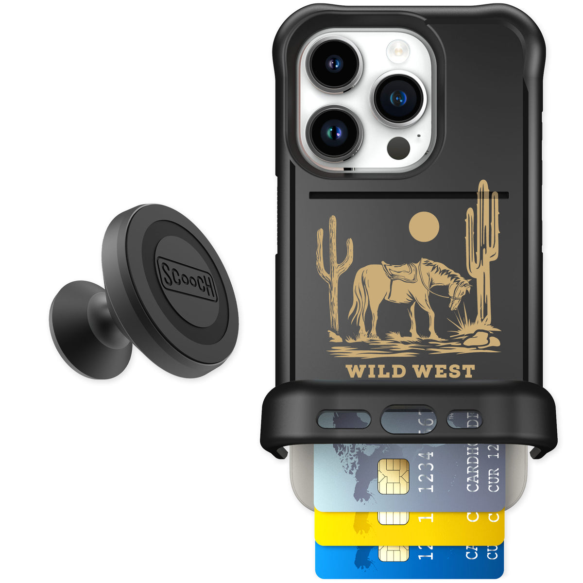 Scooch Wingmate Wild West for iPhone 15 Pro — Starter Bundle