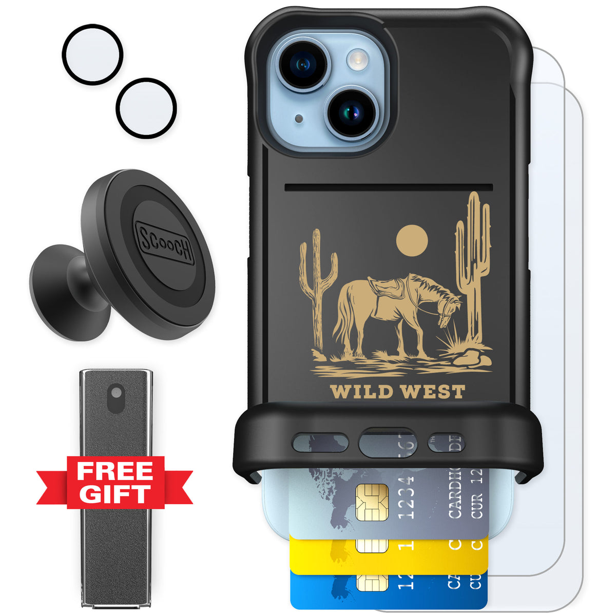 Scooch Wingmate Wild West for iPhone 15 — Defender Bundle