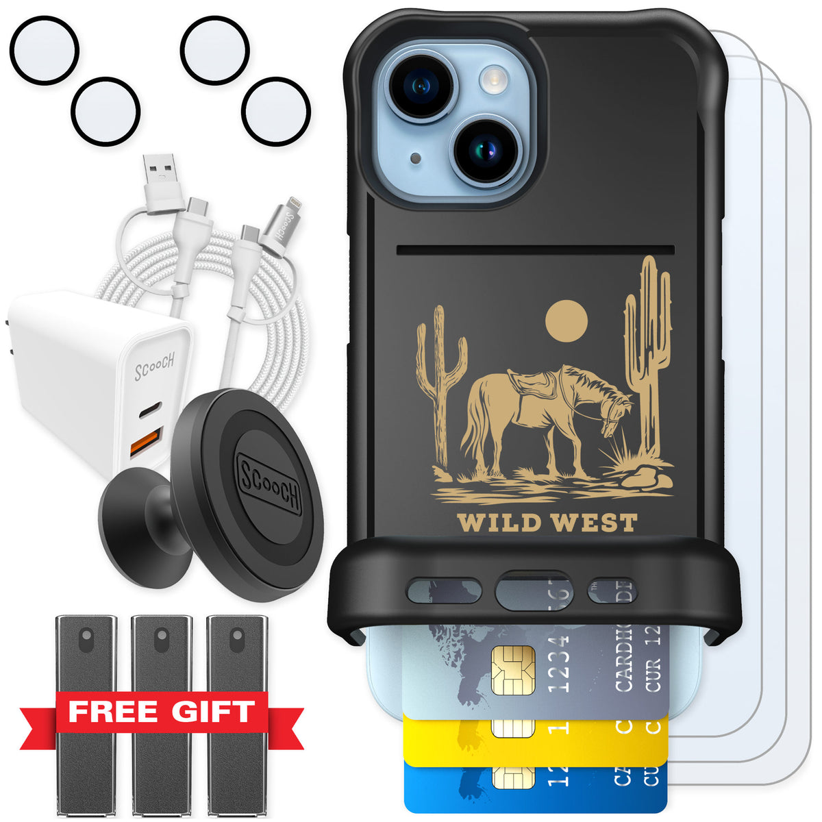 Scooch Wingmate Wild West for iPhone 15 — Ultimate Bundle