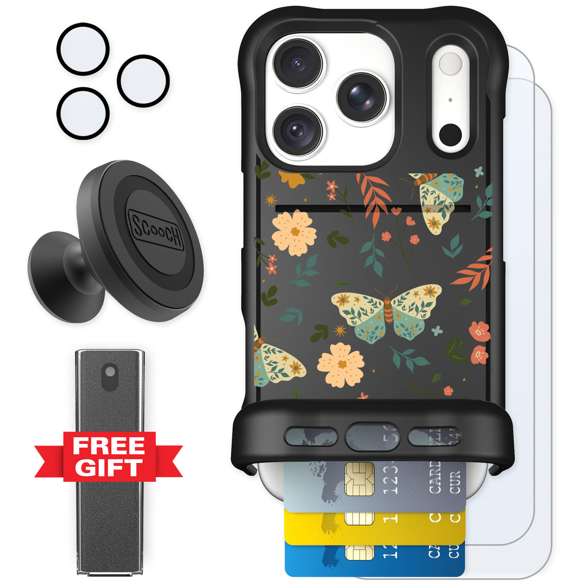 Scooch Wingmate Boho Nights for iPhone 18 Pro — Defender Bundle