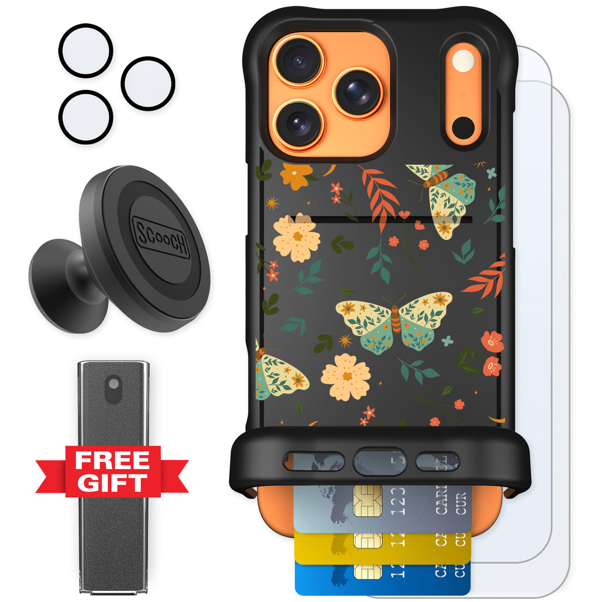 Scooch Wingmate Boho Nights for iPhone 17 Pro Max — Defender Bundle