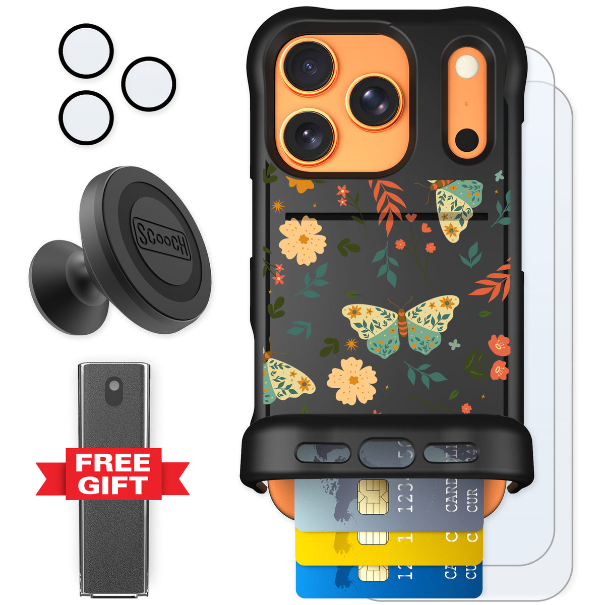 Scooch Wingmate Boho Nights for iPhone 17 Pro — Defender Bundle