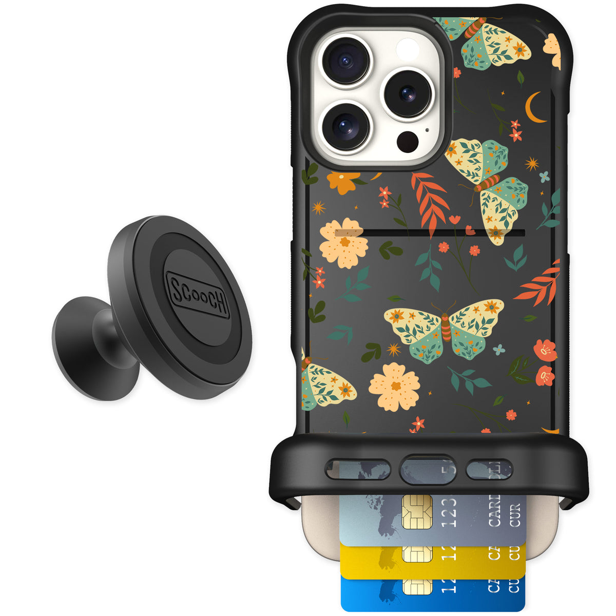 Scooch Wingmate Boho Nights for iPhone 16 Pro Max — Starter Bundle
