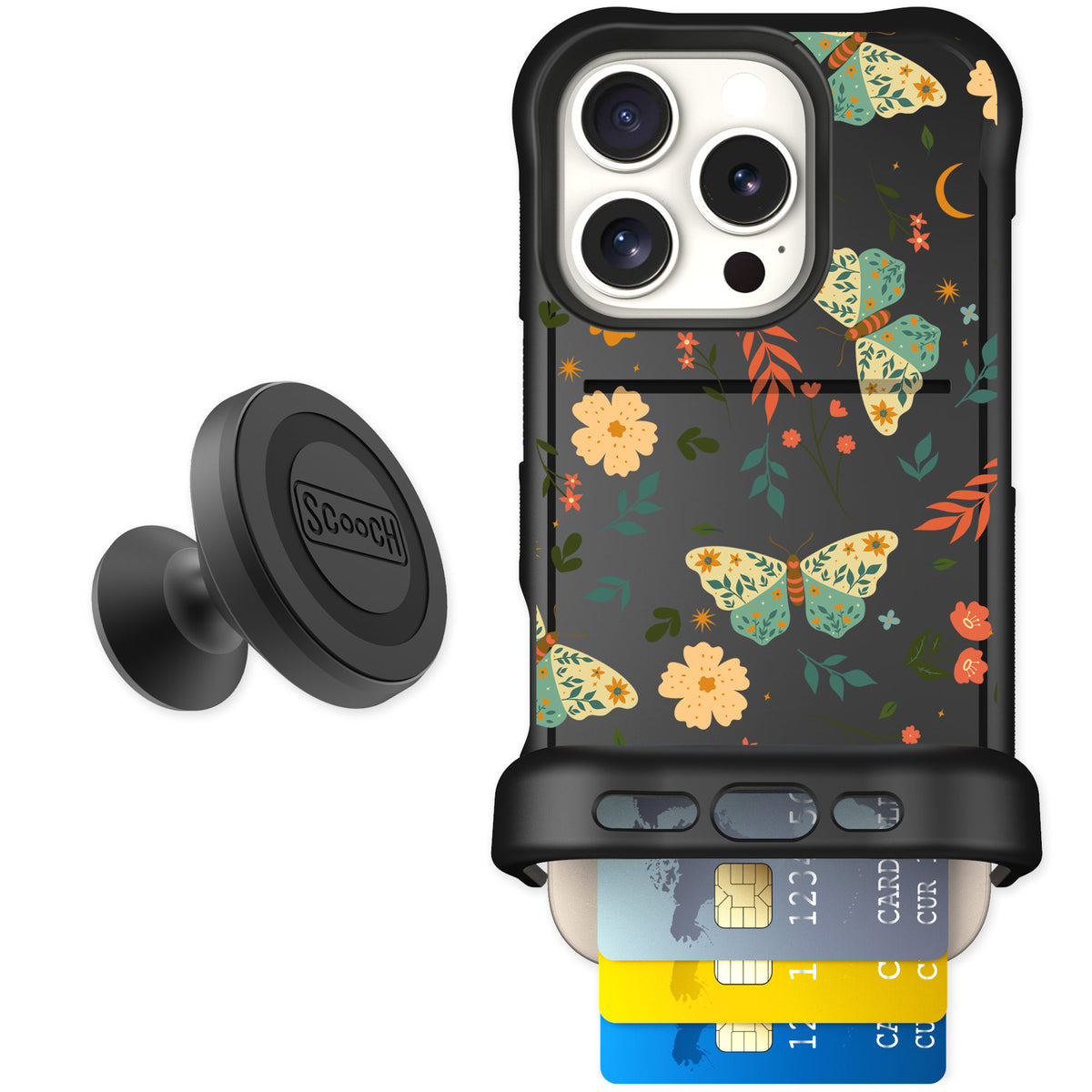 Scooch Wingmate Boho Nights for iPhone 16 Pro — Starter Bundle