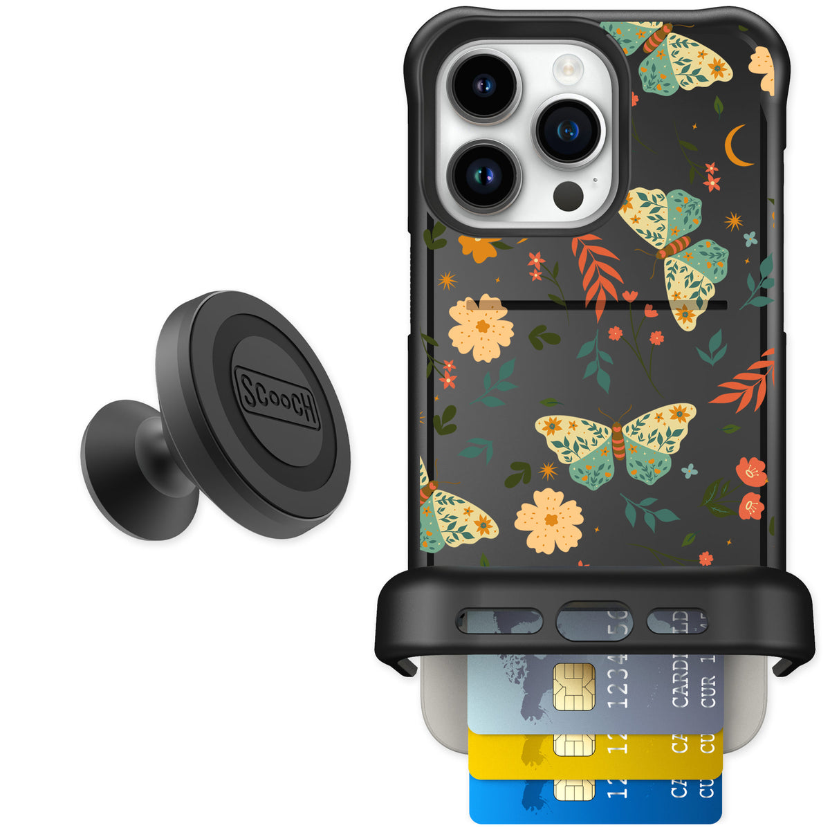 Scooch Wingmate Boho Nights for iPhone 15 Pro Max — Starter Bundle