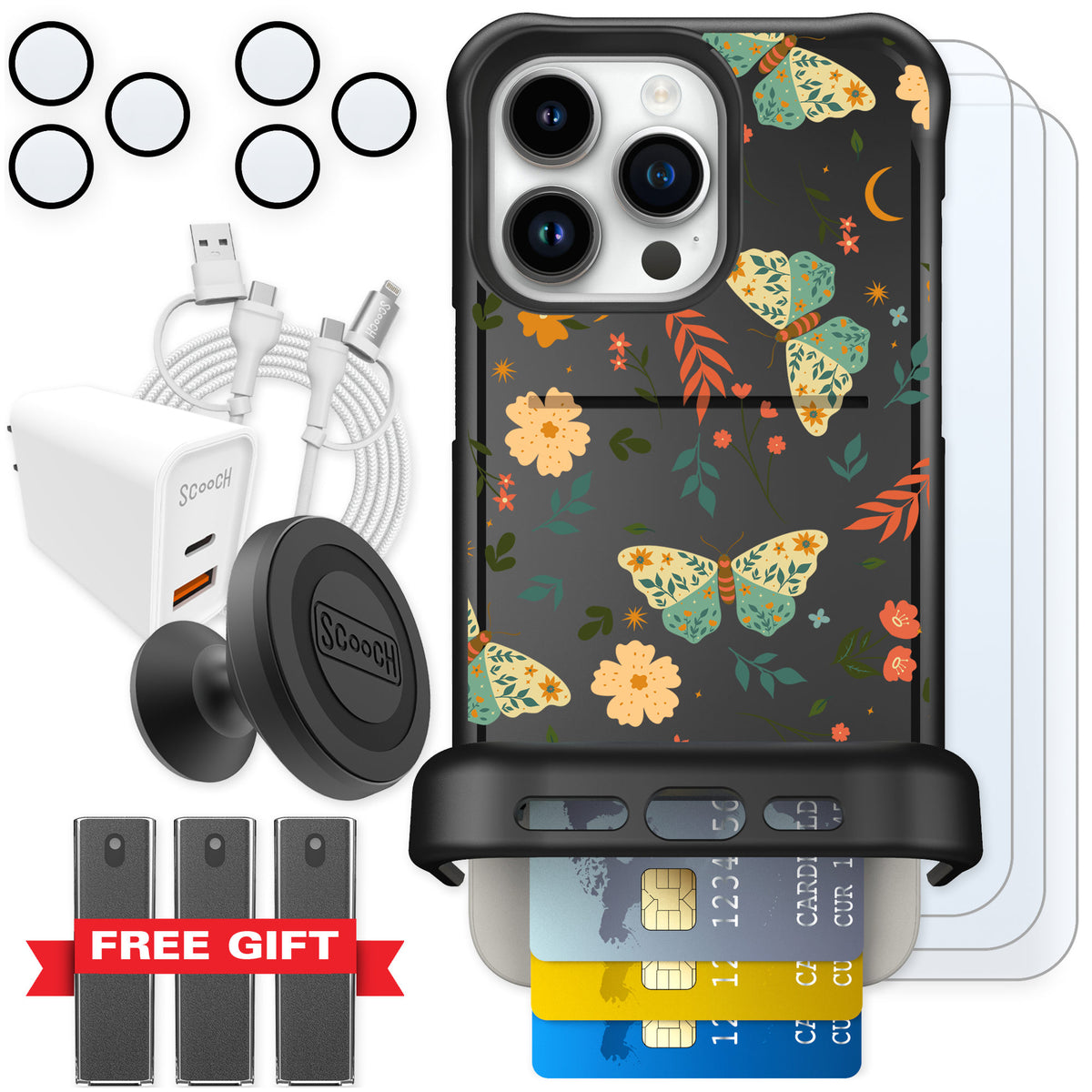 Scooch Wingmate Boho Nights for iPhone 15 Pro Max — Ultimate Bundle