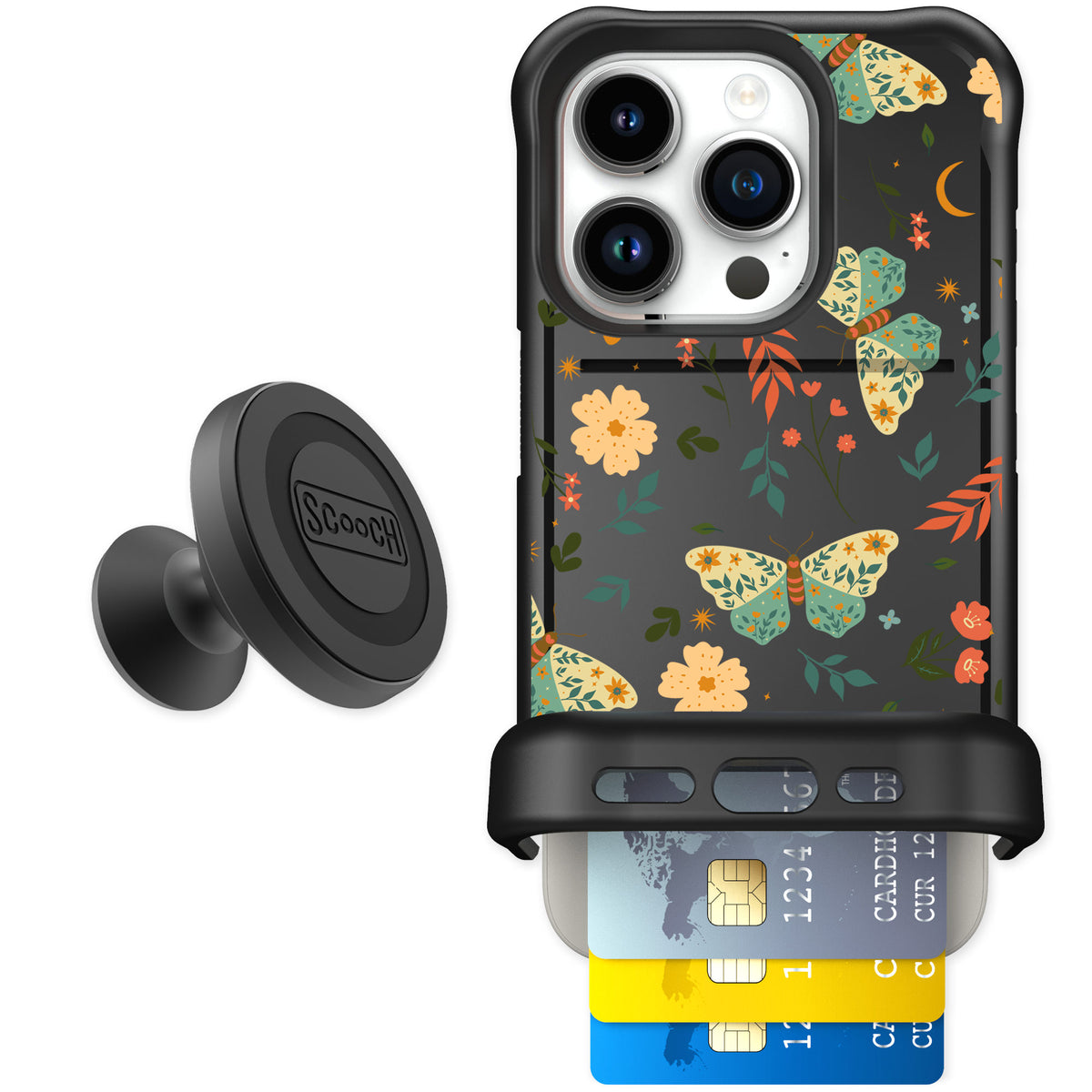 Scooch Wingmate Boho Nights for iPhone 15 Pro — Starter Bundle