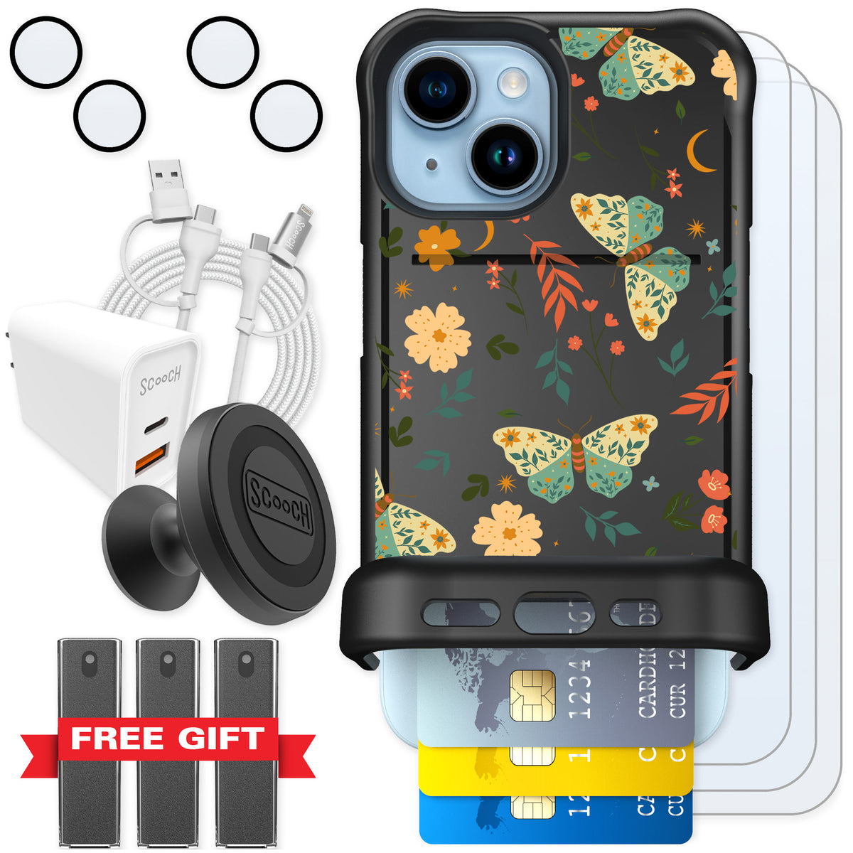 Scooch Wingmate Boho Nights for iPhone 15 — Ultimate Bundle
