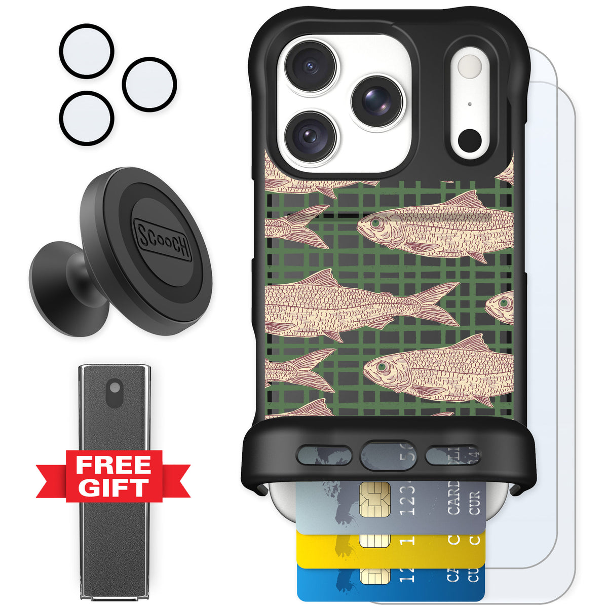 Scooch Wingmate Fresh Catch for iPhone 18 Pro — Defender Bundle