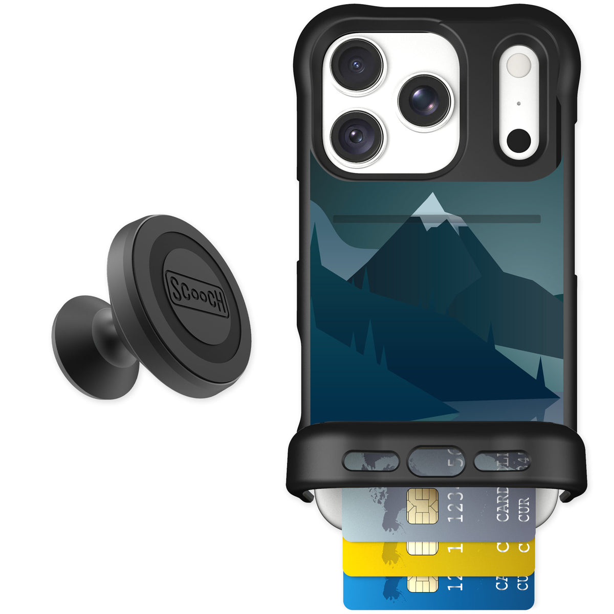 Scooch Wingmate Midnight Ridge for iPhone 18 Pro — Starter Bundle