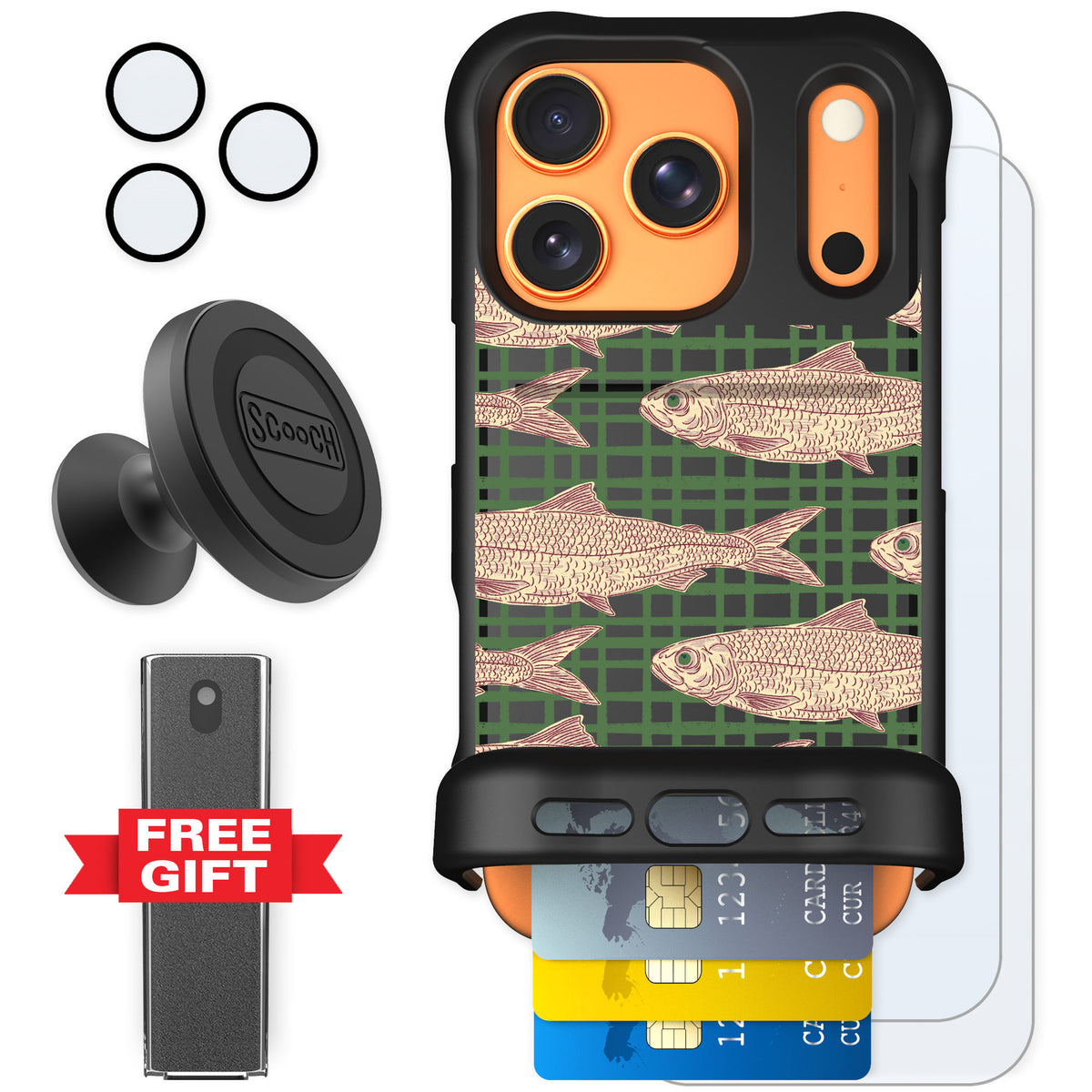 Scooch Wingmate Fresh Catch for iPhone 17 Pro — Defender Bundle