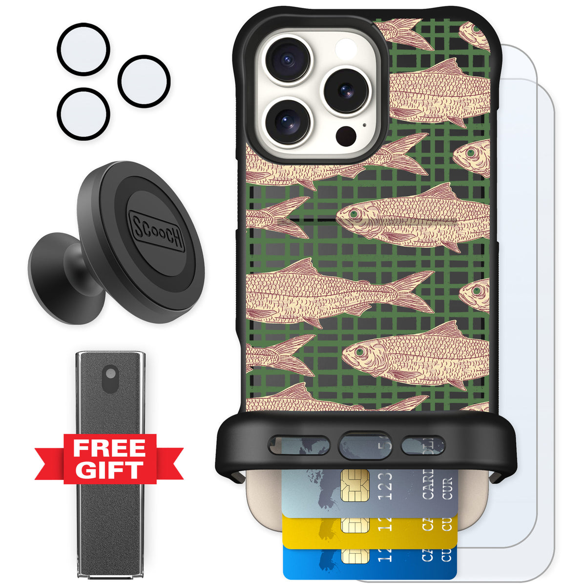 Scooch Wingmate Fresh Catch for iPhone 16 Pro Max — Defender Bundle