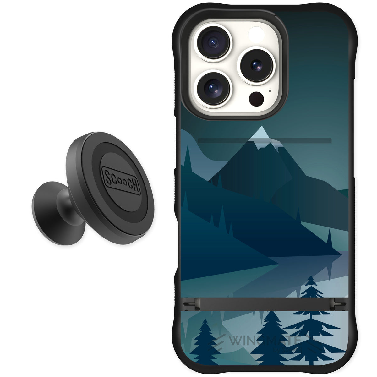 Scooch Wingmate Midnight Ridge for iPhone 16 Pro — Starter Bundle