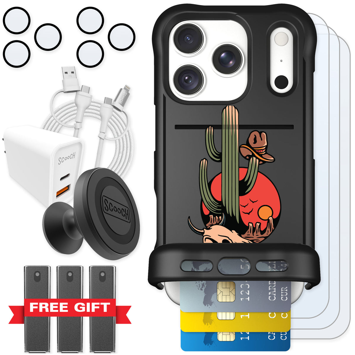 Scooch Wingmate Cactus Flash for iPhone 18 Pro — Ultimate Bundle
