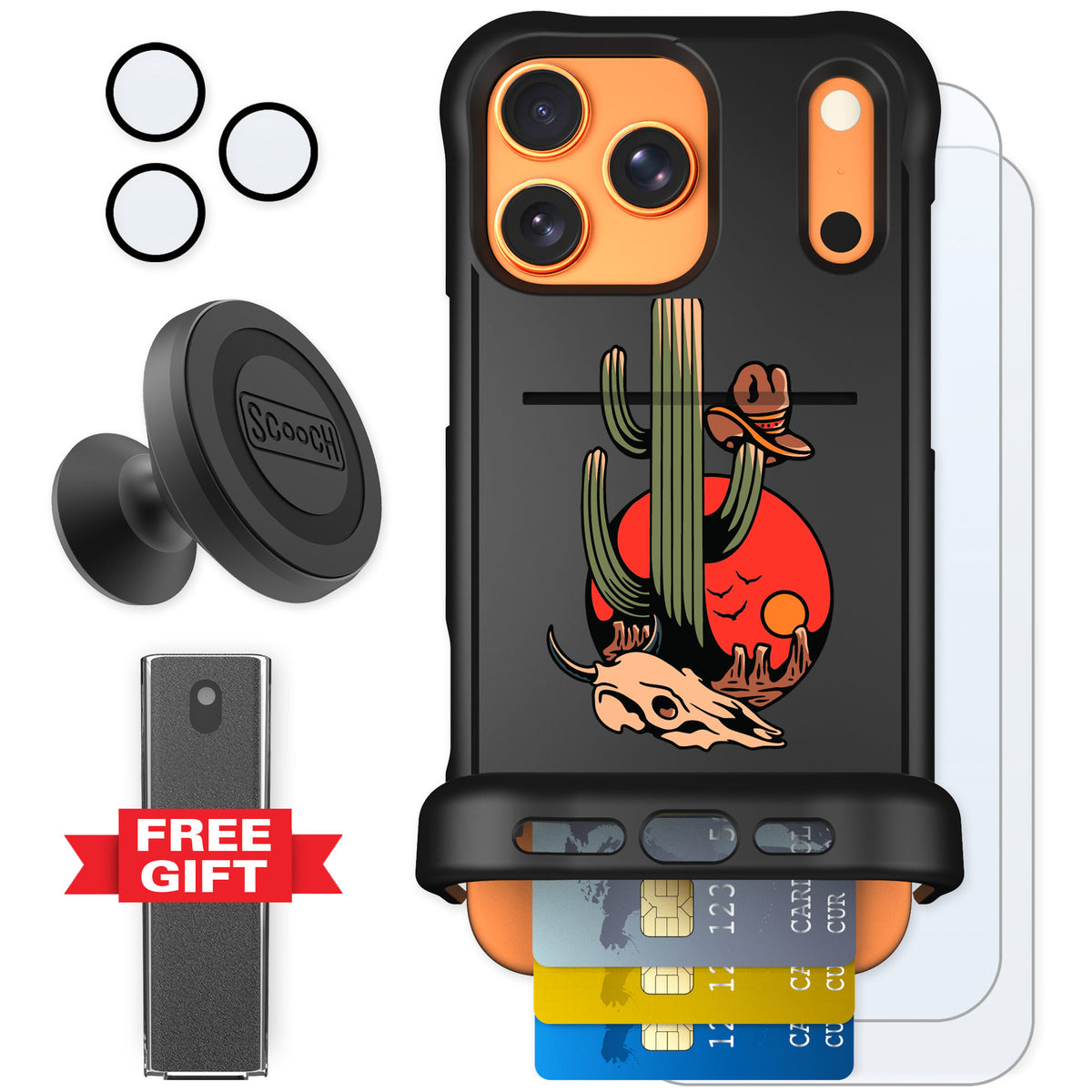 Scooch Wingmate Cactus Flash for iPhone 17 Pro Max — Defender Bundle