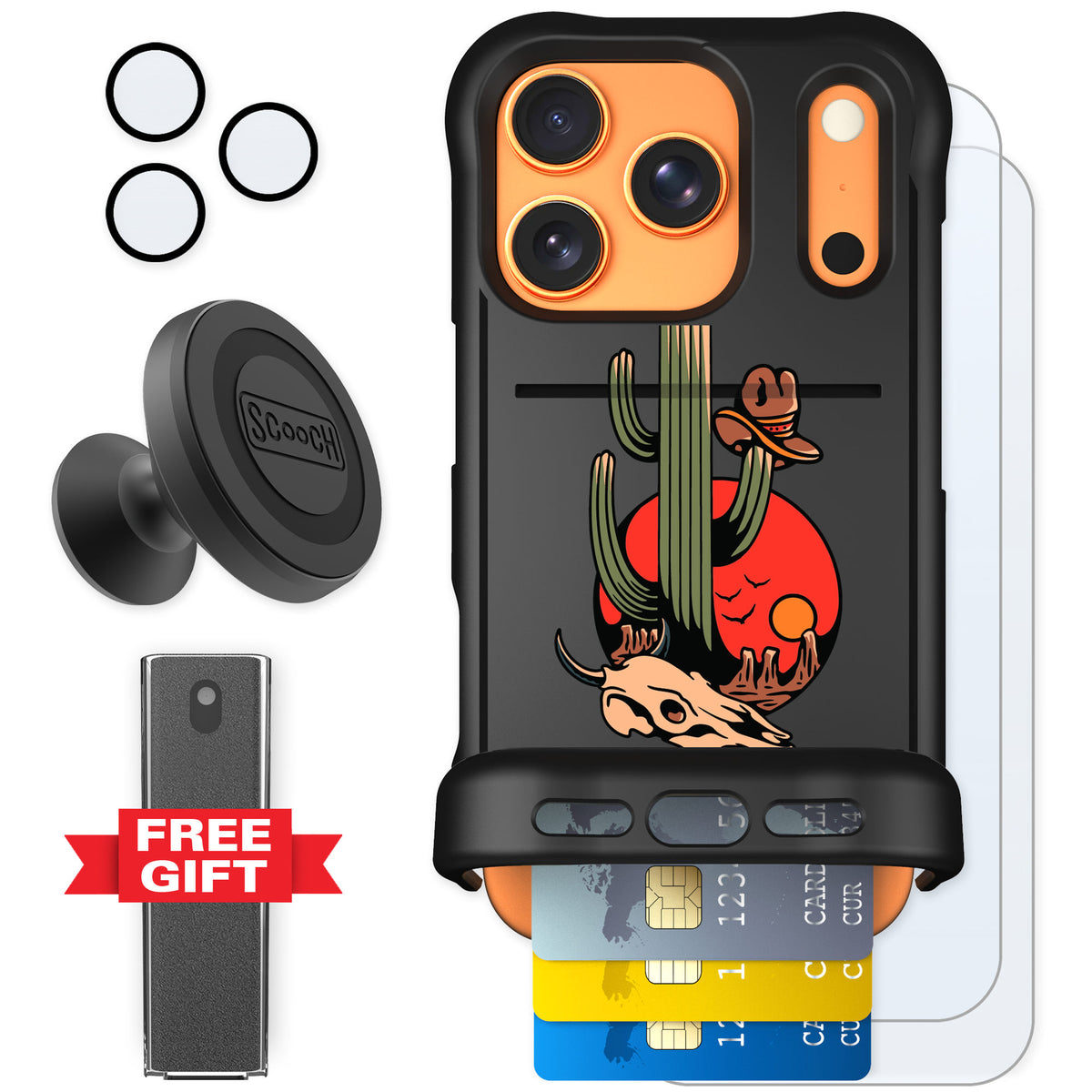 Scooch Wingmate Cactus Flash for iPhone 17 Pro — Defender Bundle
