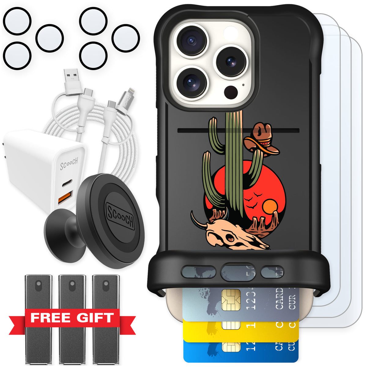 Scooch Wingmate Cactus Flash for iPhone 16 Pro — Ultimate Bundle