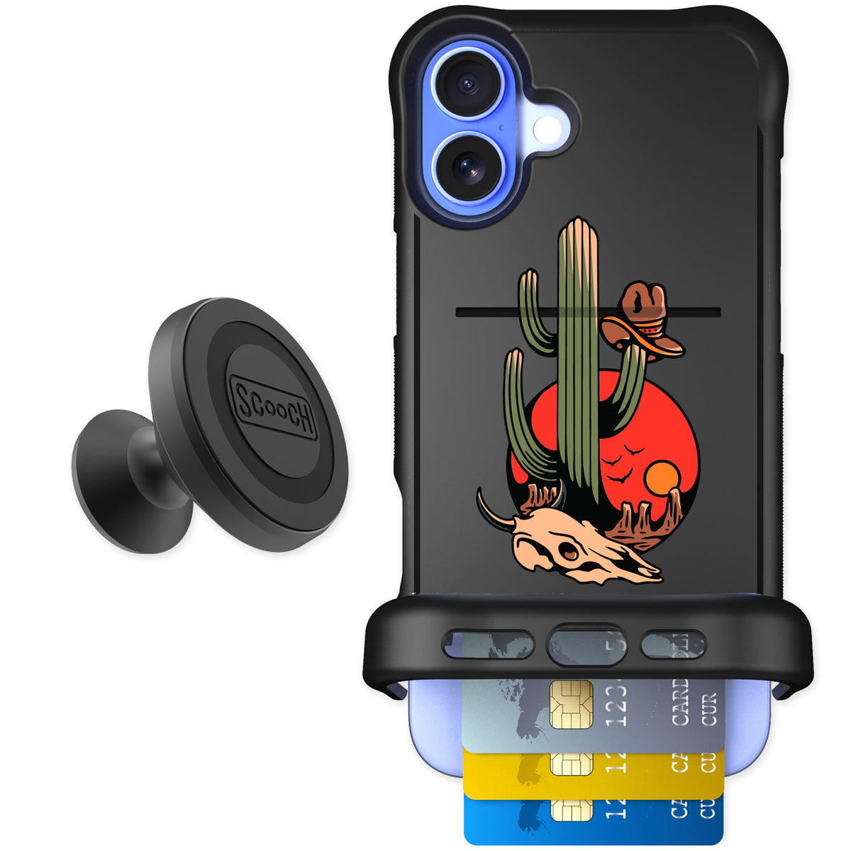 Scooch Wingmate Cactus Flash for iPhone 16 Plus — Starter Bundle