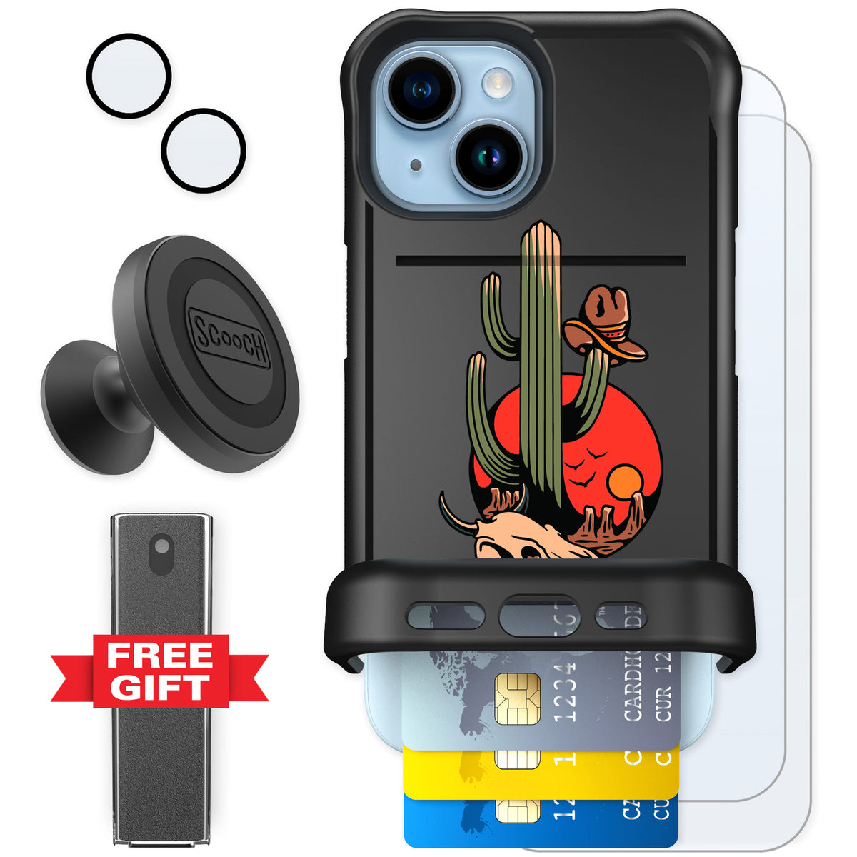 Scooch Wingmate Cactus Flash for iPhone 15 — Defender Bundle