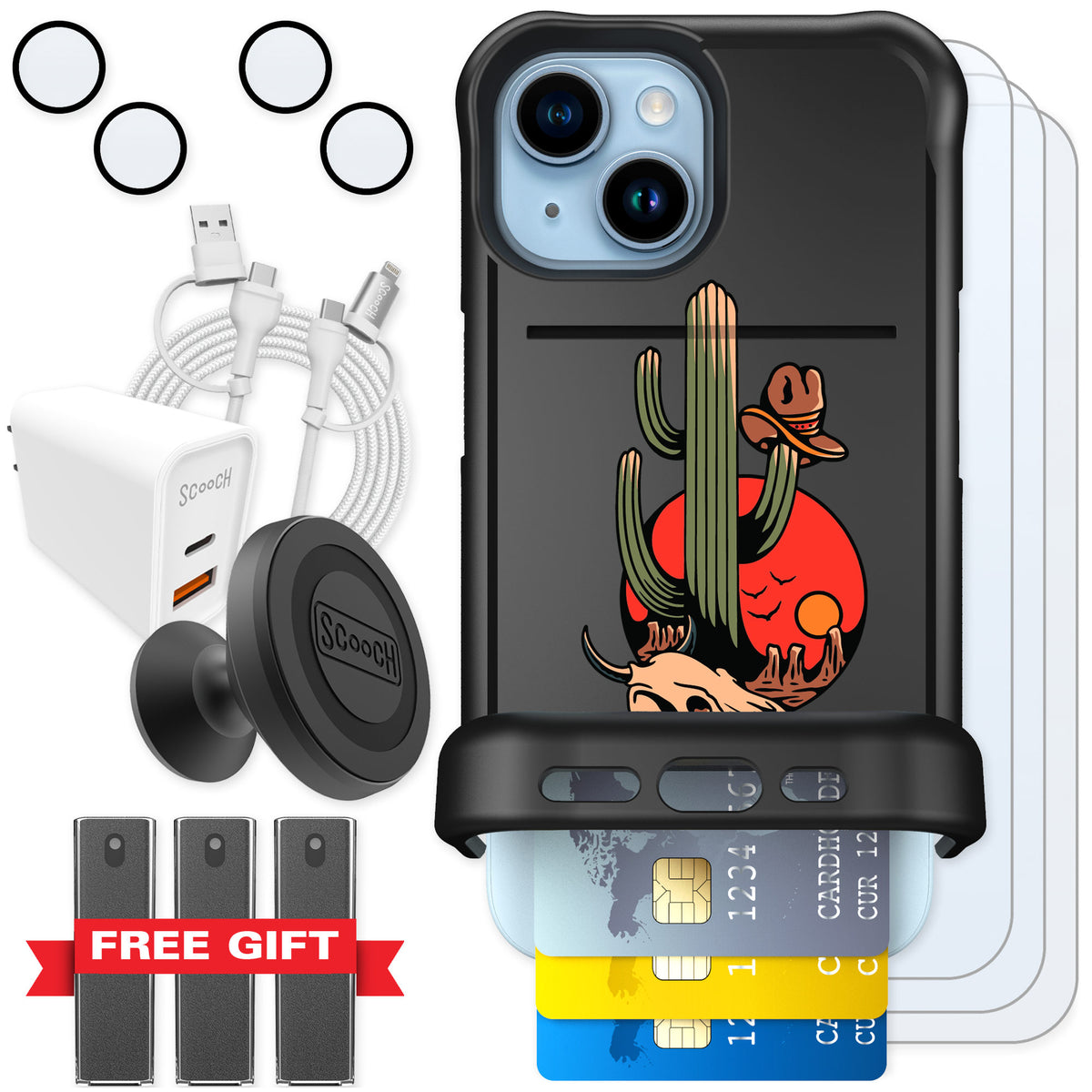 Scooch Wingmate Cactus Flash for iPhone 15 — Ultimate Bundle