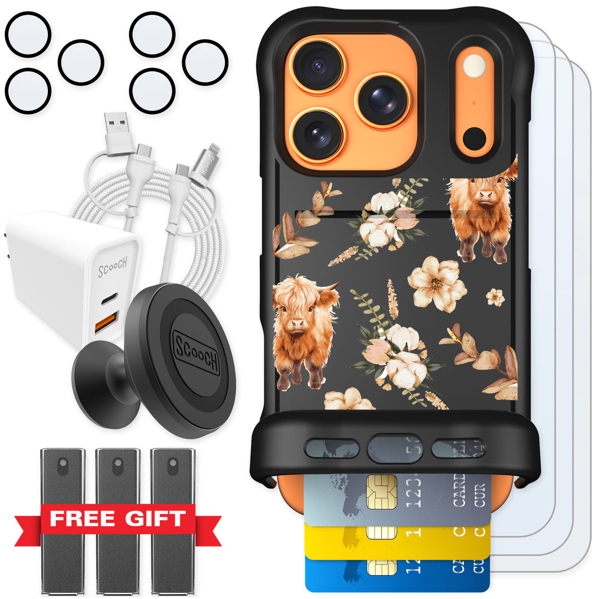 Scooch Wingmate Baby Cow for iPhone 17 Pro — Ultimate Bundle