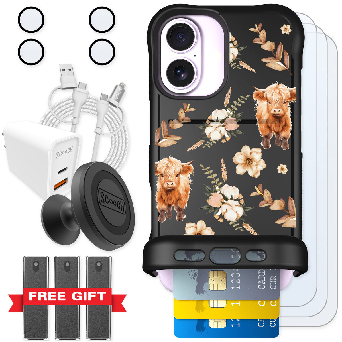 Scooch Wingmate Baby Cow for iPhone 17 — Ultimate Bundle
