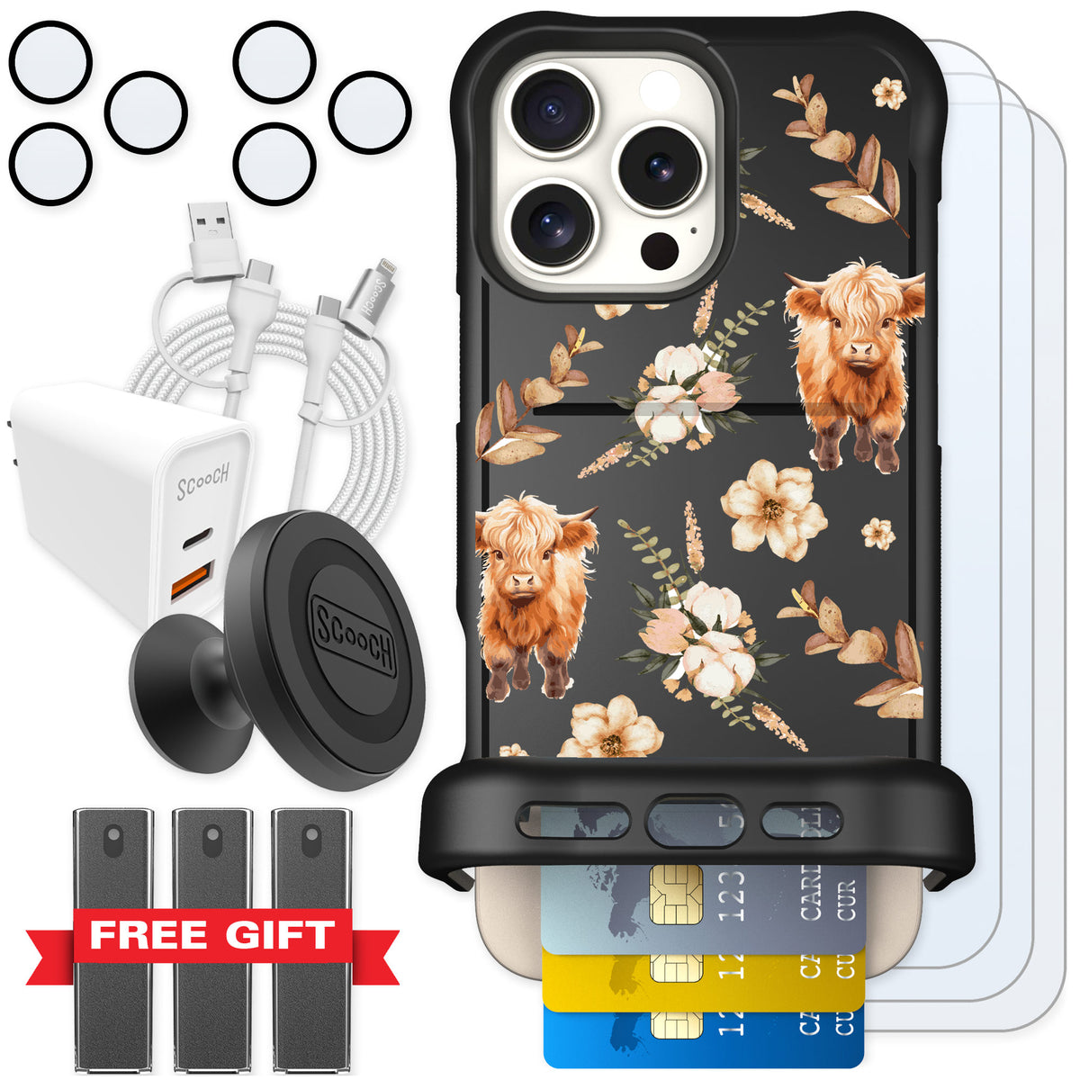 Scooch Wingmate Baby Cow for iPhone 16 Pro Max — Ultimate Bundle