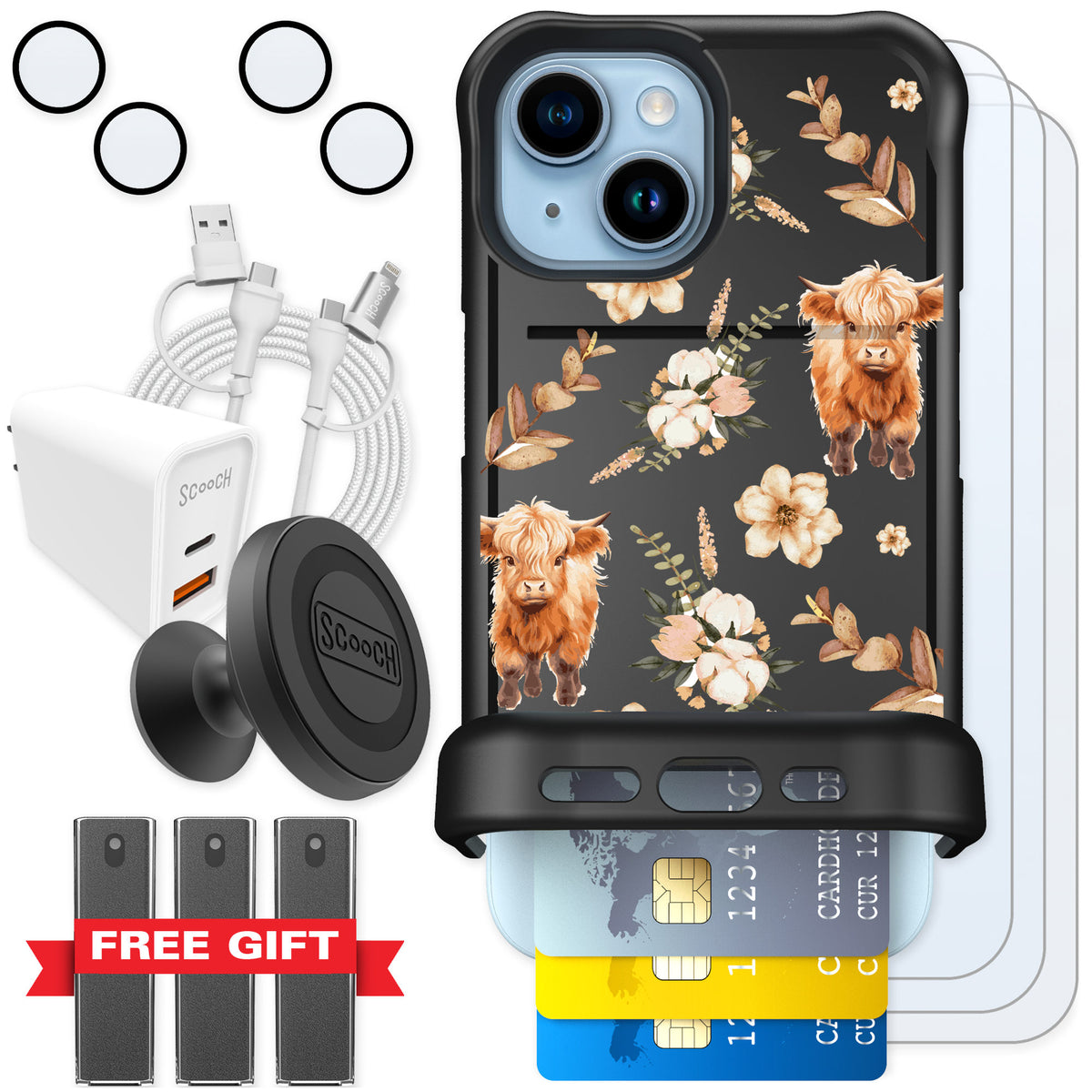 Scooch Wingmate Baby Cow for iPhone 15 — Ultimate Bundle