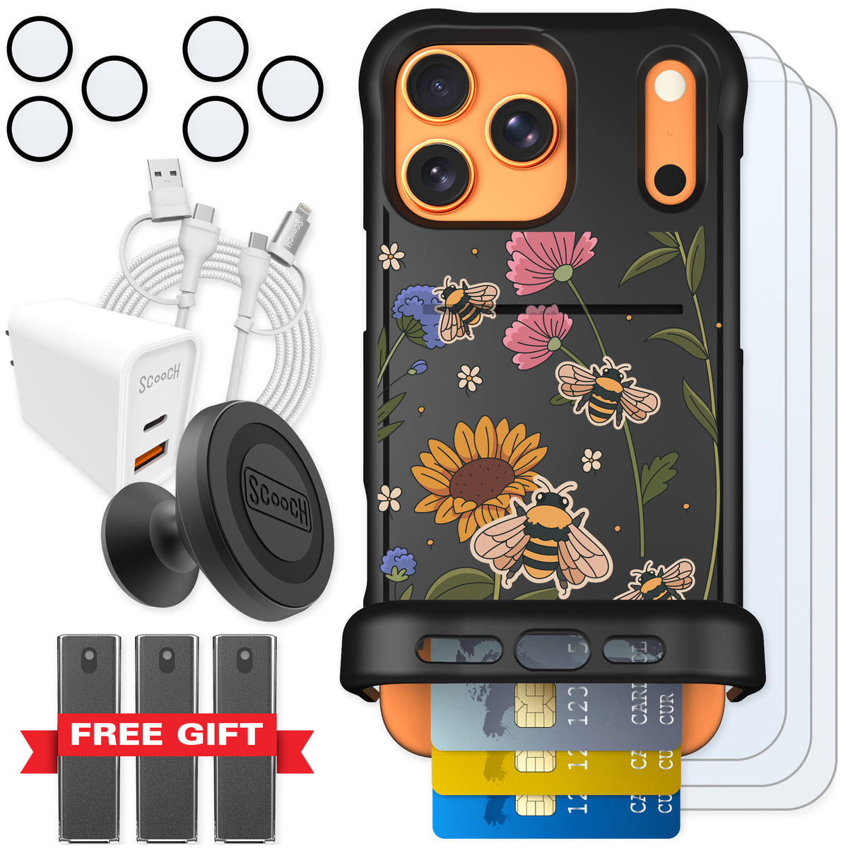 Scooch Wingmate Bee Happy for iPhone 17 Pro Max — Ultimate Bundle