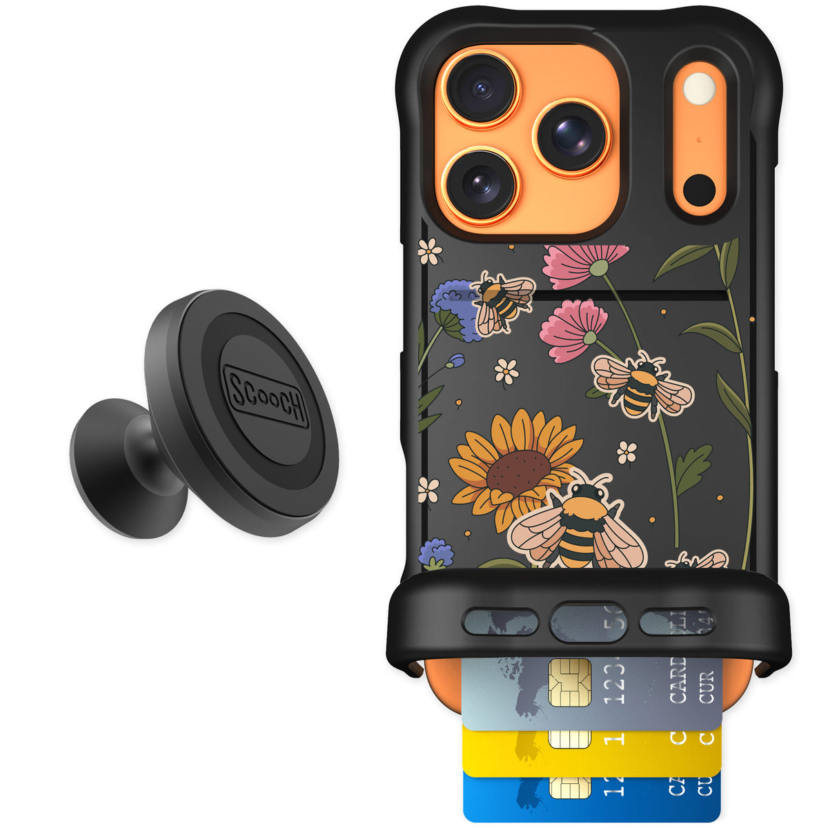Scooch Wingmate Bee Happy for iPhone 17 Pro — Starter Bundle