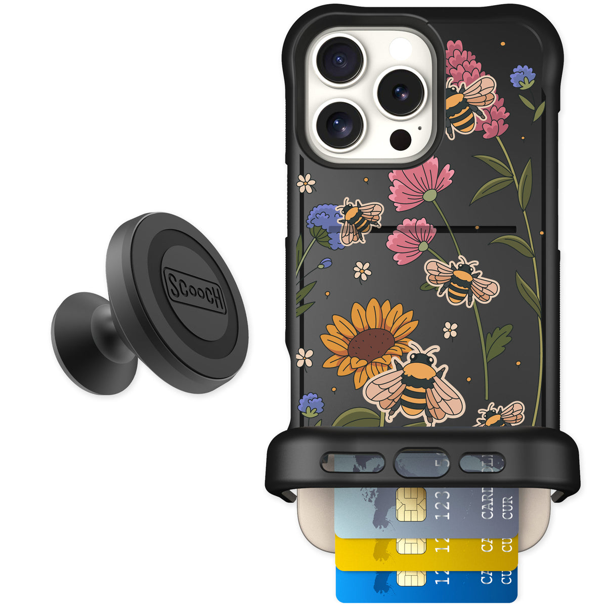 Scooch Wingmate Bee Happy for iPhone 16 Pro Max — Starter Bundle