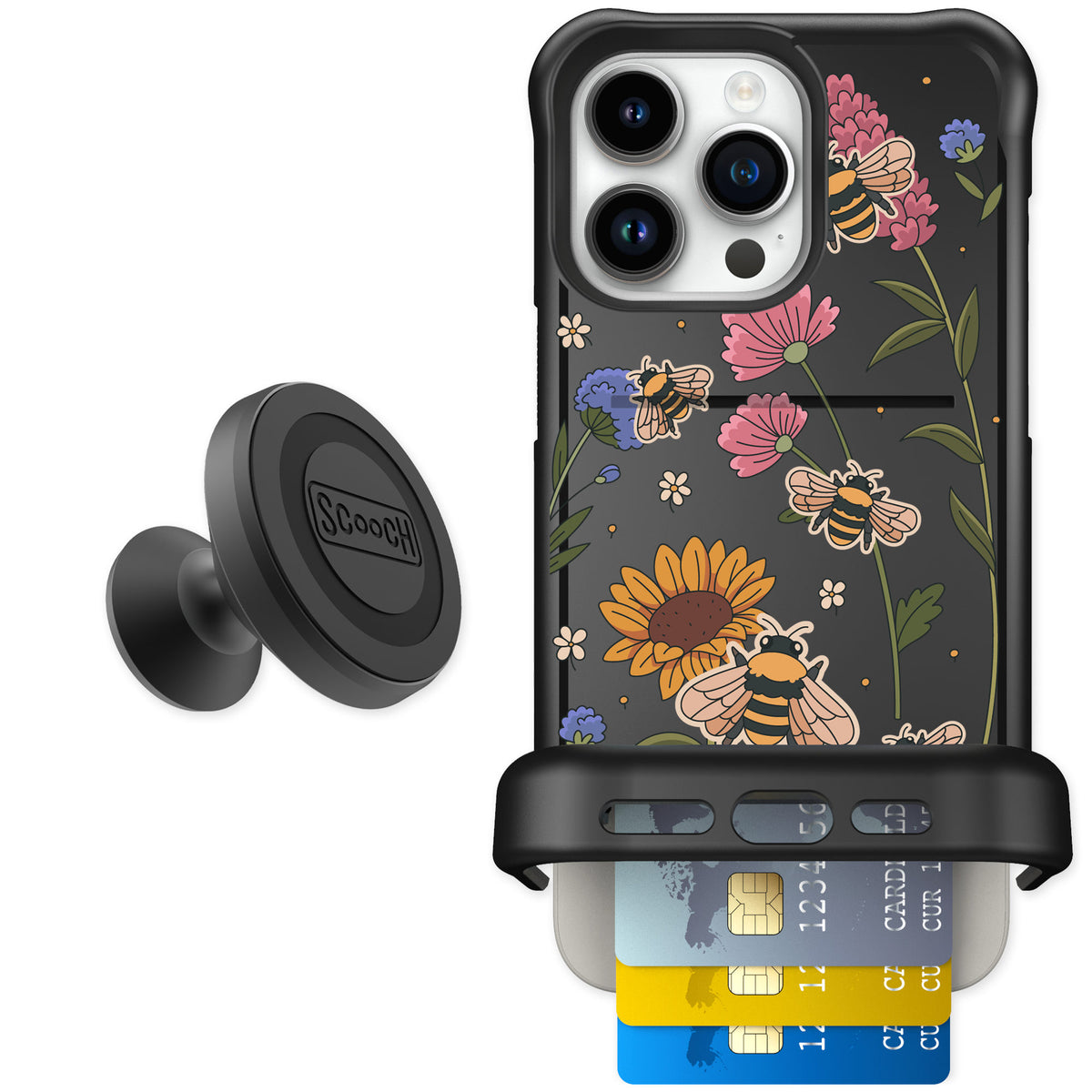Scooch Wingmate Bee Happy for iPhone 15 Pro Max — Starter Bundle
