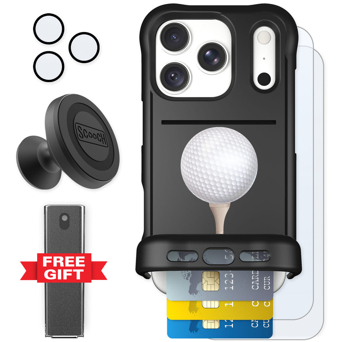 Scooch Wingmate Tee Time for iPhone 18 Pro — Defender Bundle