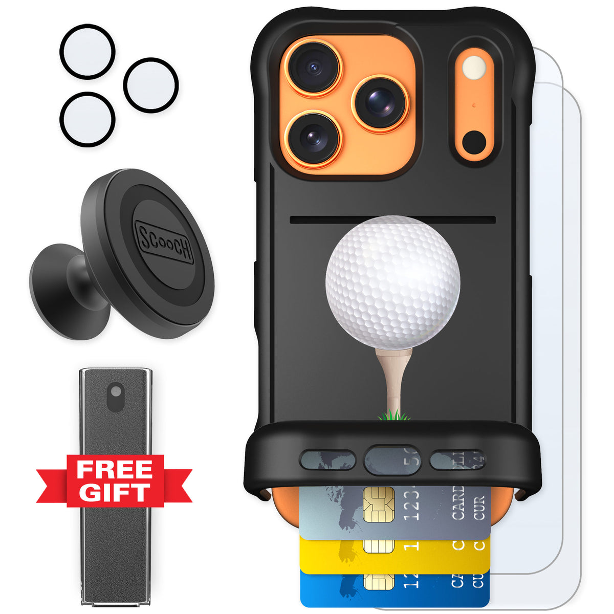 Scooch Wingmate Tee Time for iPhone 17 Pro — Defender Bundle