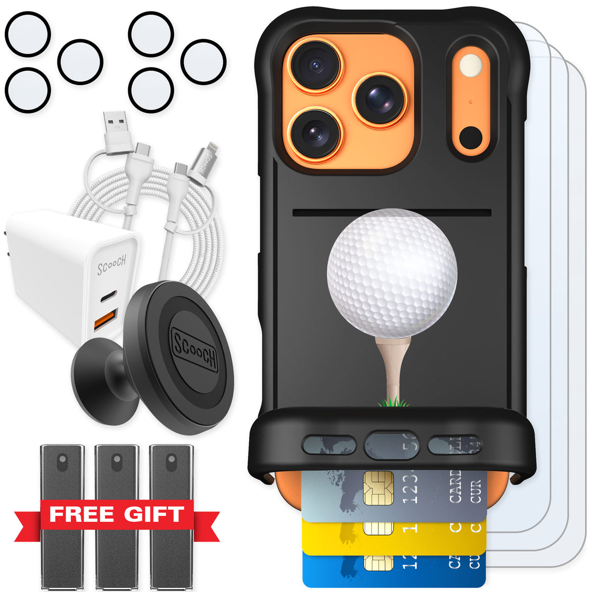 Scooch Wingmate Tee Time for iPhone 17 Pro — Ultimate Bundle
