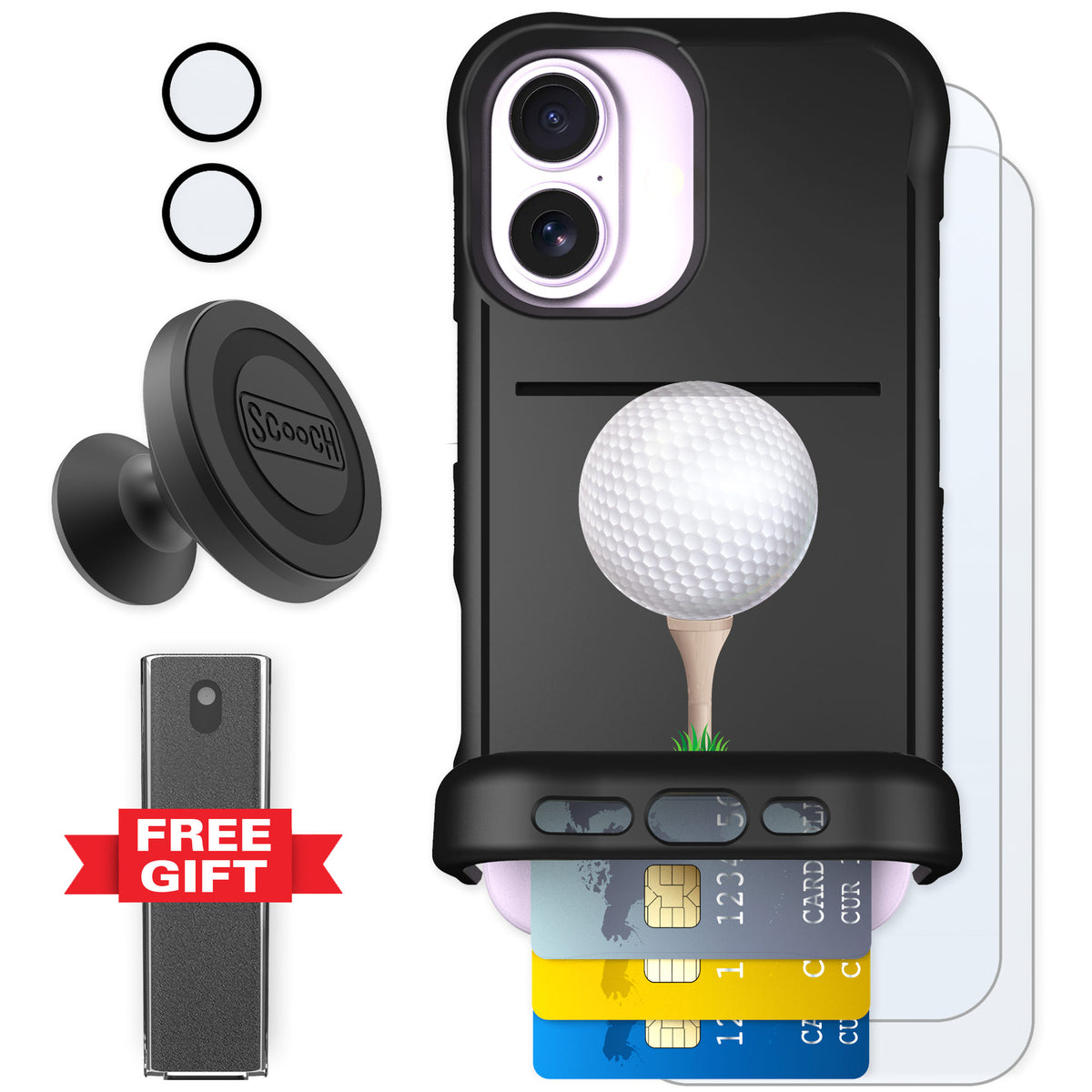 Scooch Wingmate Tee Time for iPhone 17 — Defender Bundle