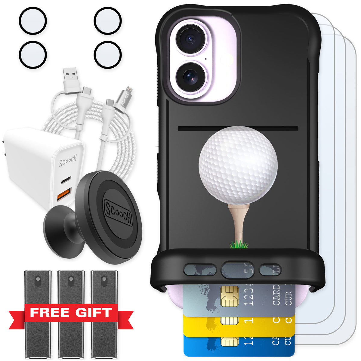 Scooch Wingmate Tee Time for iPhone 17 — Ultimate Bundle