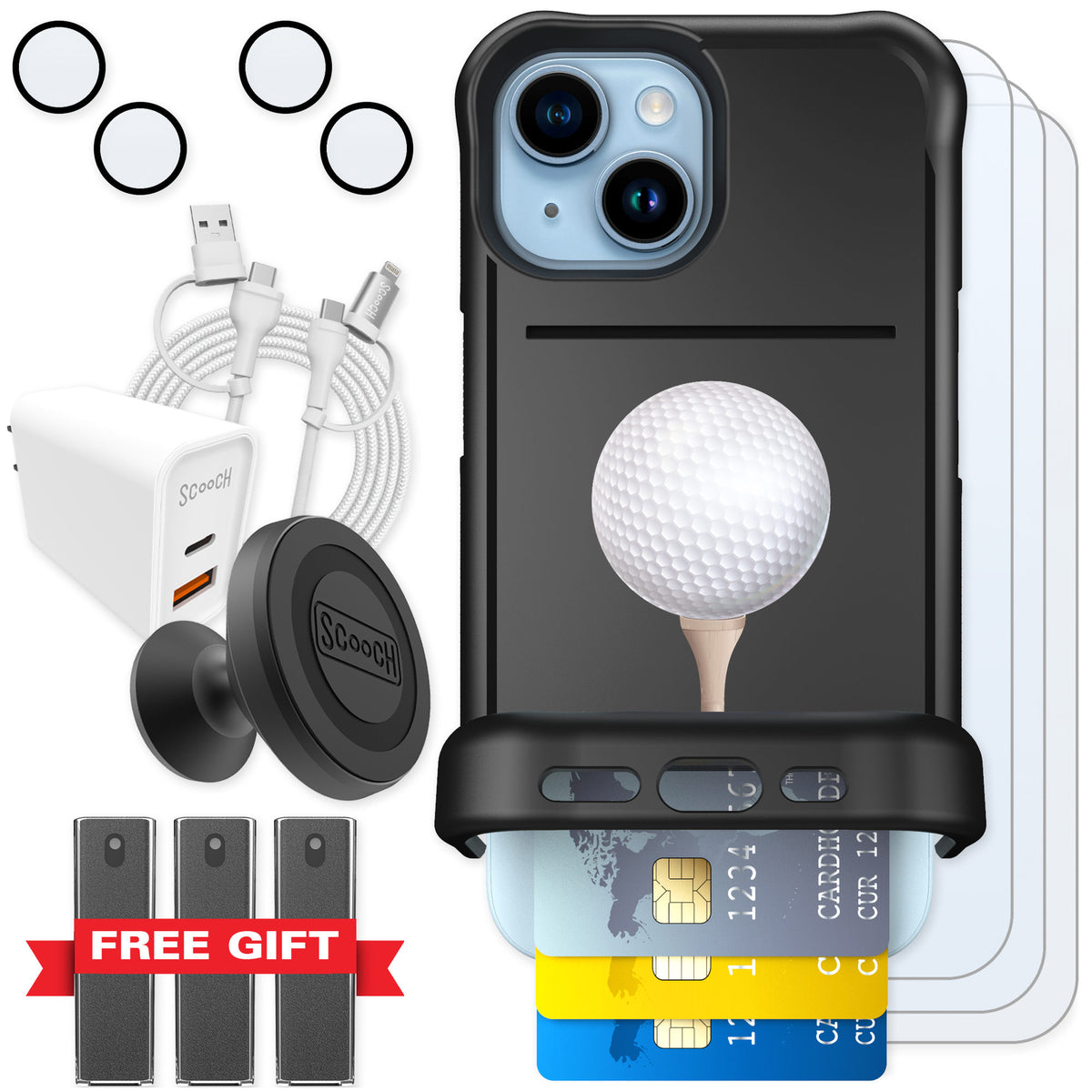 Scooch Wingmate Tee Time for iPhone 15 — Ultimate Bundle