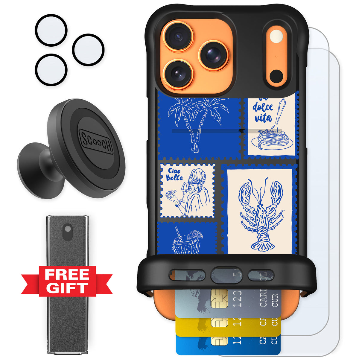 Scooch Wingmate Euro Summer for iPhone 17 Pro Max — Defender Bundle