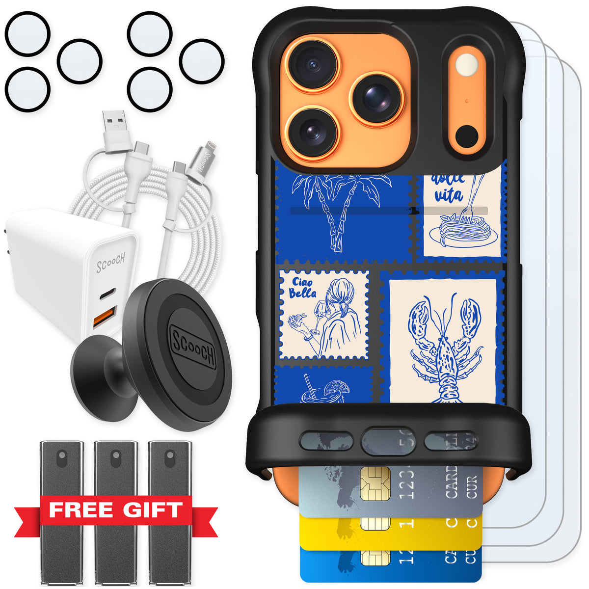Scooch Wingmate Euro Summer for iPhone 17 Pro — Ultimate Bundle