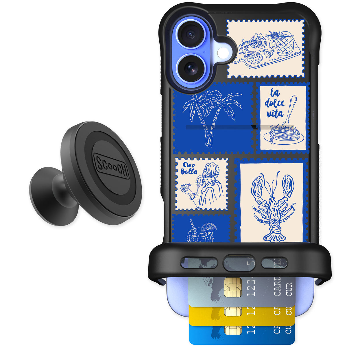 Scooch Wingmate Euro Summer for iPhone 16 Plus — Starter Bundle