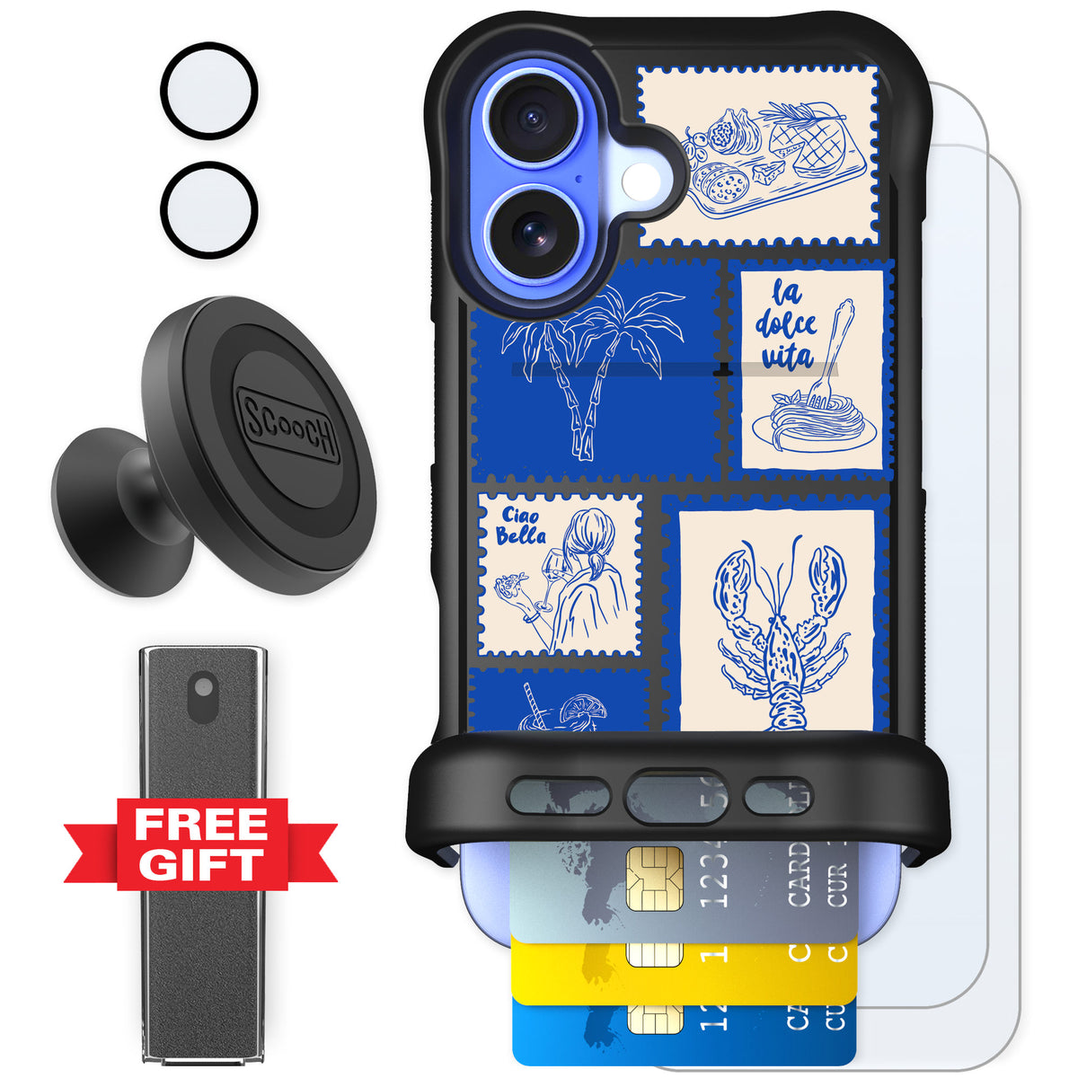 Scooch Wingmate Euro Summer for iPhone 16 — Defender Bundle
