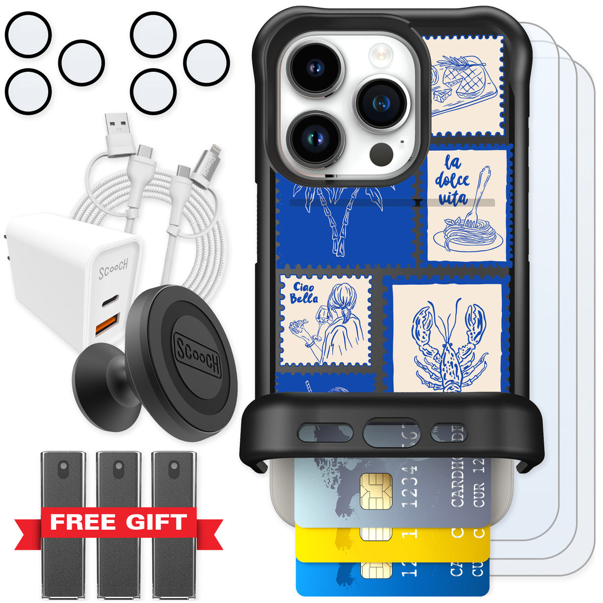 Scooch Wingmate Euro Summer for iPhone 15 Pro — Ultimate Bundle