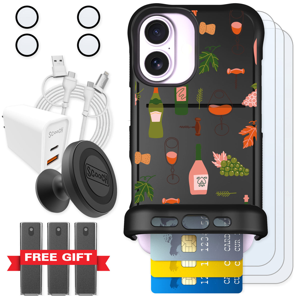 Scooch Wingmate Vino Vibes for iPhone 17 — Ultimate Bundle