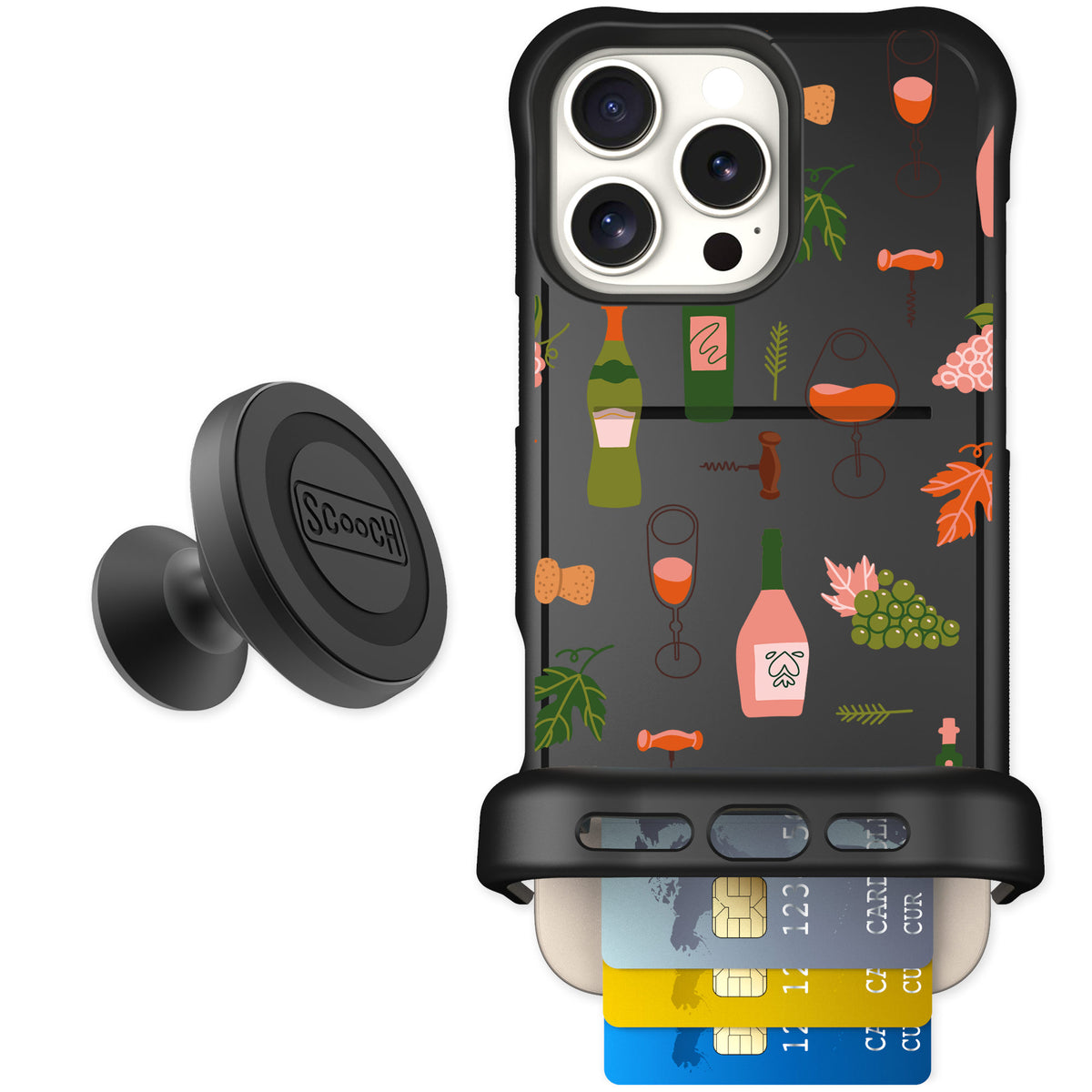 Scooch Wingmate Vino Vibes for iPhone 16 Pro Max — Starter Bundle