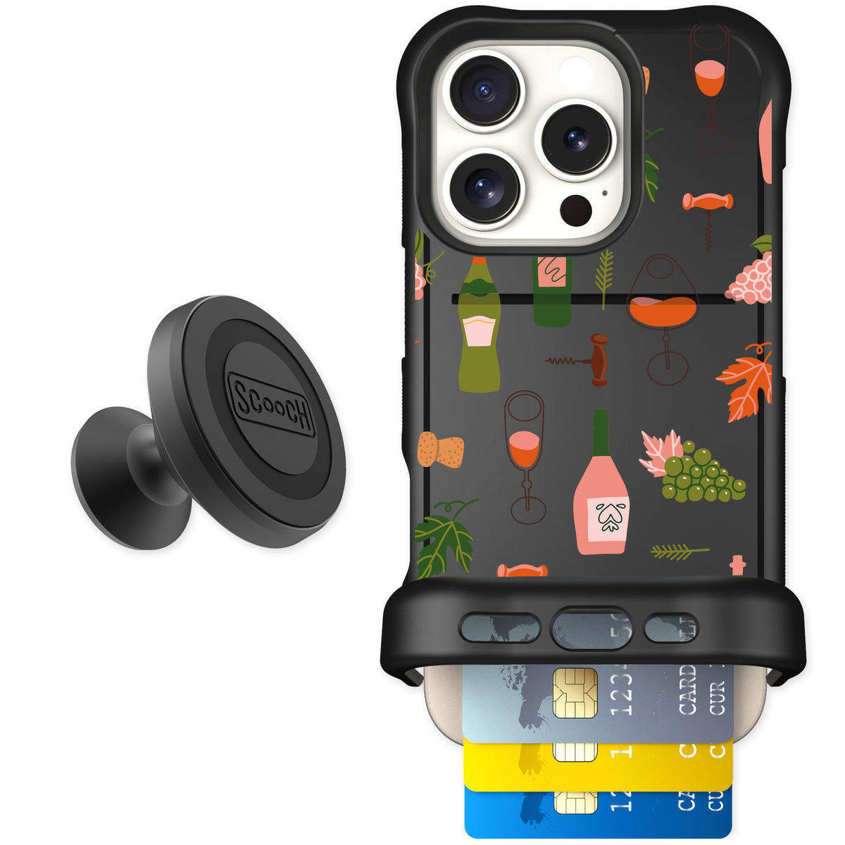 Scooch Wingmate Vino Vibes for iPhone 16 Pro — Starter Bundle