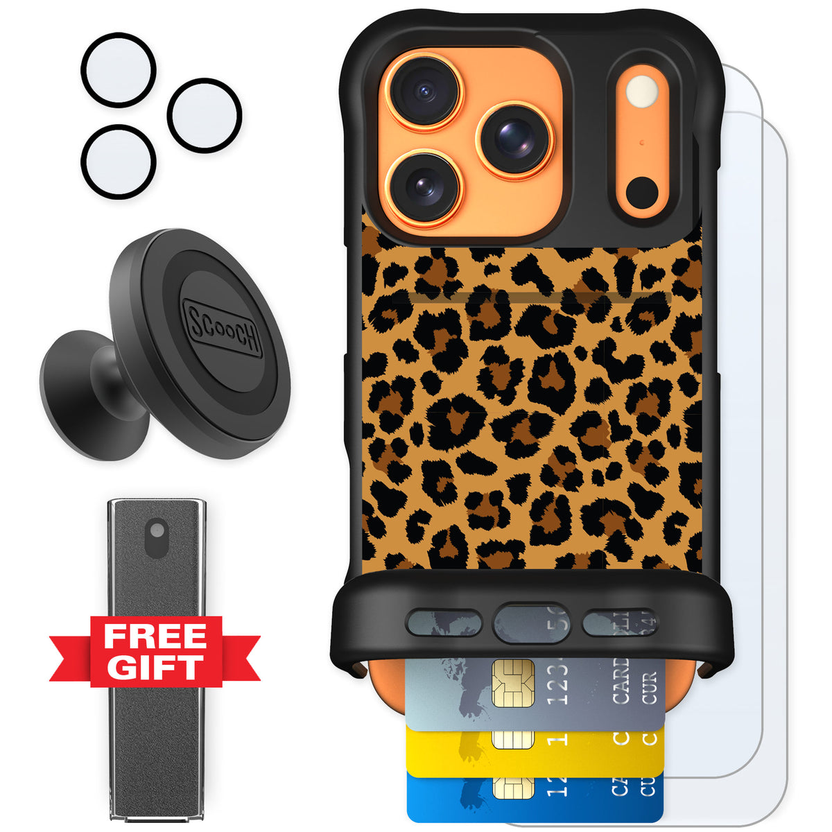 Scooch Wingmate Fierce Feline for iPhone 17 Pro — Defender Bundle